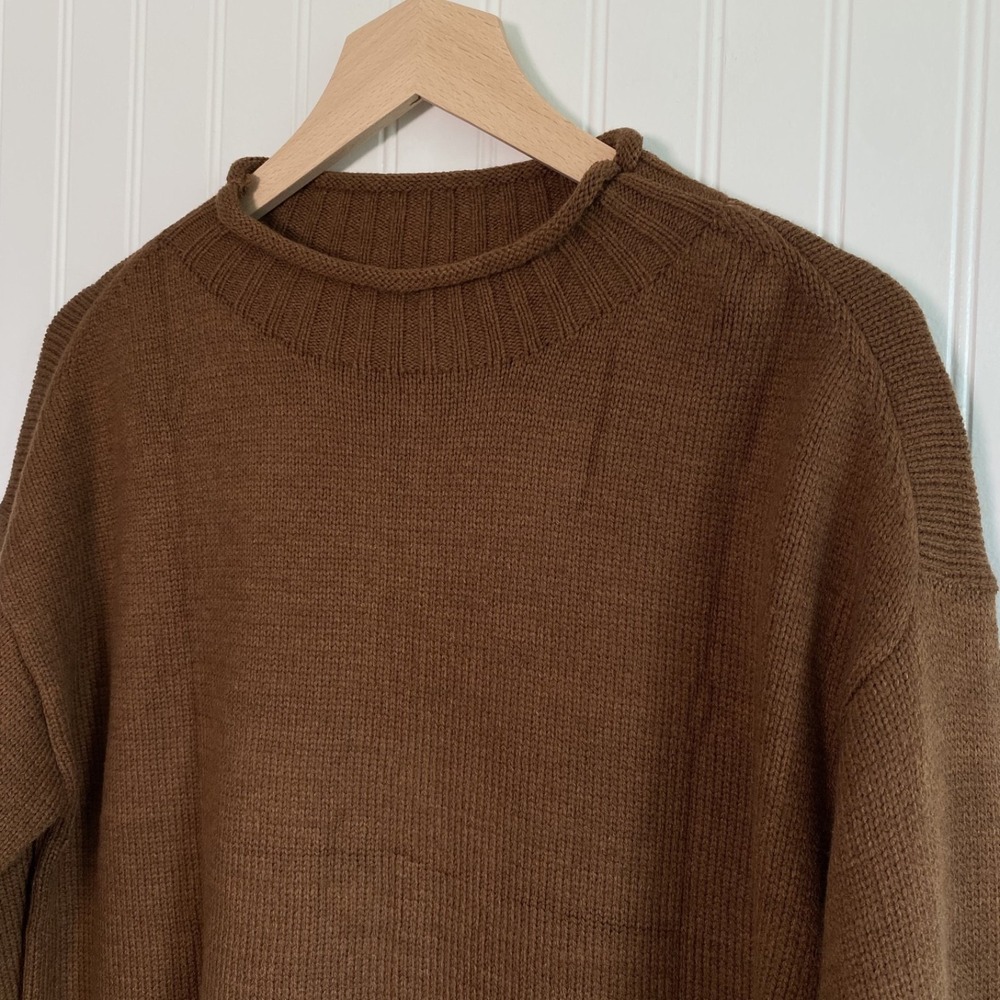 Unbranded Womens Roll Neck Sweater Size S Oversized Relaxed Fisherman Heritage - Picture 2 of 10